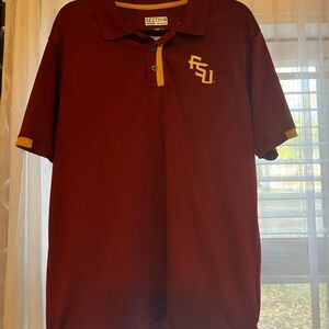 FSU Men's Maroon Polo Shirt with Gold Trim